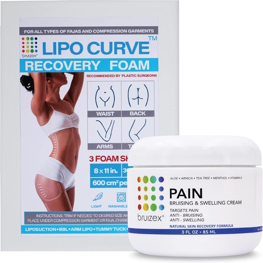 [BRSW2GL7CIGROETK] Arnica Montana Bruising & Swelling Cream & LipoCurve Foam Post Surgery Pads Bundle, for Liposuction Post Surgery Recovery & Lymphatic Drainage