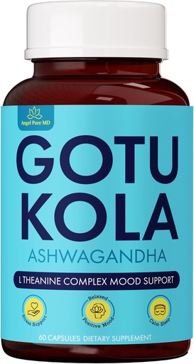 [BRSROGAOOF7GCCAV] Angel Calm Stress Relief Supplement for Women & Men Focus, Mood Support, Natural Energy & Calm, Cortisol Balance + Fast Acting Ashwagandha Vitamin B12, Rhodiola Rosea & Lemon Balm – 60 Count