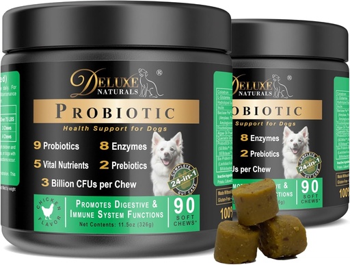 [BRSW2FD3BMNWEDQ4] Probiotics for Dogs | All-Natural Dog Probiotic Supplement with Enzymes, Prebiotics, Pumpkin | Promote Digestive Health, Improve Allergy & Immunity, 180 Count (Pack of 2 x 90 ct)