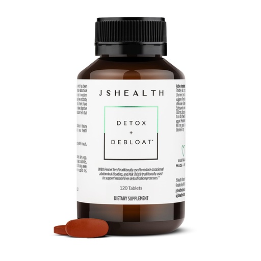 [BRSRAHAHDIHWK3IV] JSHealth Detox + Debloat. Bloating Relief for Women with Milk Thistle, Turmeric, and Fennel. Liver Health and Gut Support. Nutritionist-Formulated (120 Tablets)
