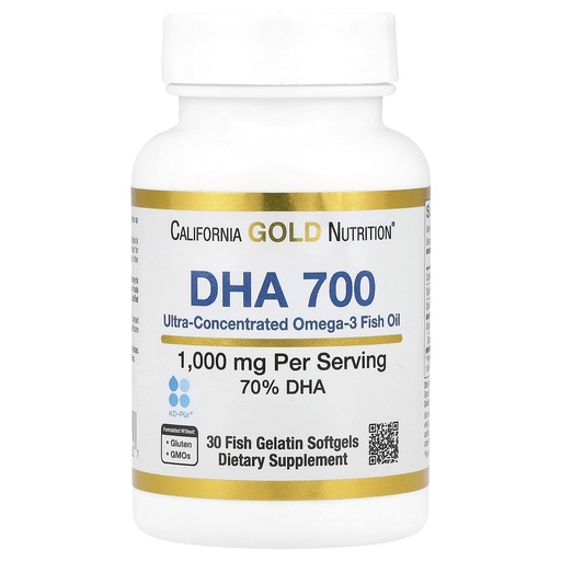 [BRSWGGQQBF6QECIV] California Gold Nutrition DHA 700 Fish Oil by - Pharmaceutical Grade Fish Oil with DHA - Support for Brain & Cardiovascular Health - Gluten Free, Non-GMO - 1000 mg - 30 Fish Gelatin Softgels