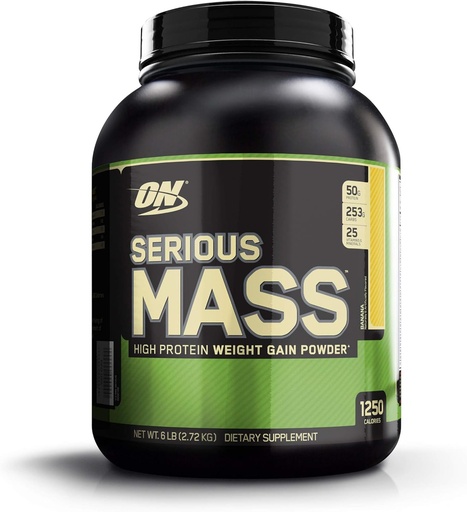 [BRSWIGY7BAFGKCL6] Health & Beauty Optimum Nutrition Serious Mass™, Banana, 6 lb (2.72 kg)