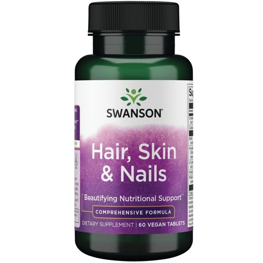 [BRSWIYT7PMBGIYDO] Swanson Hair, Skin & Nails Beauty Supplement for Adults Seeking Collagen Formation and Strengthening Support with MSM and Horsetail Extract (60 Vegan Tablets)