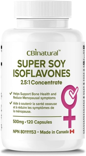 [BRSRAGQPBNYWOGYV] Soy Isoflavones 2.5:1 Extract 500mg (1250 mg Equivalent), Supports Women’s Wellness, 120 Vegan Capsules, 4-Month Supply, Non-GMO, Gluten Free