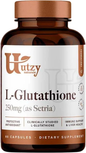 [BRSWYHT7DEBAEHY6] Utzy Naturals L-Glutathion-Support Immune Santé & Antioxydants-Setria® 250mg Forme réduite Glutathion-Supérieure Absorption Fabriquée aux États-Unis 60 Capsules
