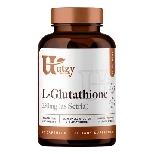 [BRSWYHT7DEBAEHY6] Utzy Naturals L-Glutathione | Immune Health & Antioxidant Support | Setria® 250mg Reduced Form Glutathione | High Absorption | Made in The USA | 60 Capsules