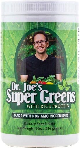 [BRSWKFT3OAGBKALC] Dr. Joe's Super Greens - Vegan, Green, Superfood Powder with Rice Protein