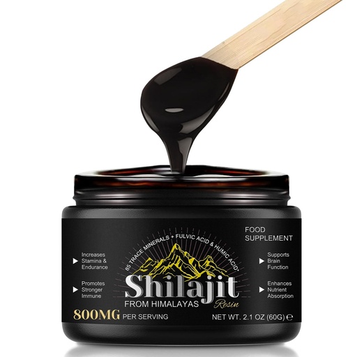 [BRSRAY36BYHGO3L5] Himalayan Shilajit Resin 800 Mg, Shilajit Pure Himalayan Organic Pure Shilajit with Humic Acid Fulvic Acid & 85+ Trace Minerals Complex Supplement Gel for Energy & Immune Support Men & Women (60g)