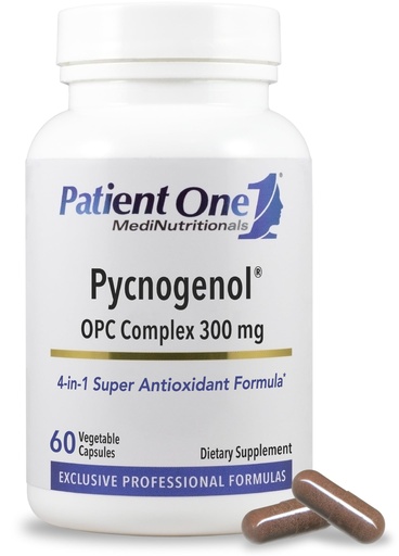 [BRSROGIFC4IRS23A] Patient One Pycnogenol OPC Complex 300mg | Supplement to Support Vascular Health and Healthy Aging* | French Maritime Pine Bark and More | 60 Capsules