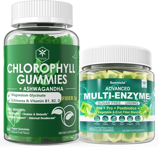 [BRSRAZA7BV5RGETU] Digestive Enzymes Gummies & Chlorophyll Fiber Gummies Bundle