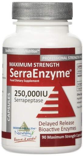 [BRSWIGY2BAIQGYDG] Serra Enzyme Serrapeptase Supplement - Clear Lungs and Sinuses, Proteolytic, Digestive Cleanse | 250,000 IU - Maximum Strength | 90 Capsules