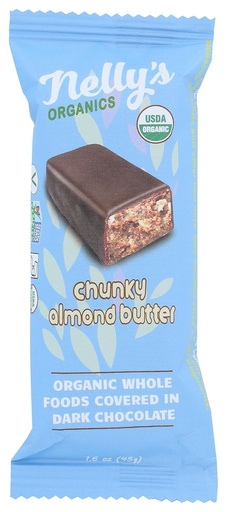 [BRSWYYYYCF7BOEIU] Nellys Organics Organic Dark Chocolate Chunky Almond Butter Bar, 1.6 Oz