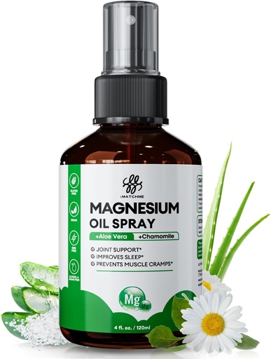 [BRSRAAICOQFGYDLH] Magnesium Oil Spray - Magnesium Spray for Feet & Body, Leg Cramps, Joint Health & Sleep Support, Nourish Skin - Pure, Topical and Natural Oil from Ancient Minerals, 4oz