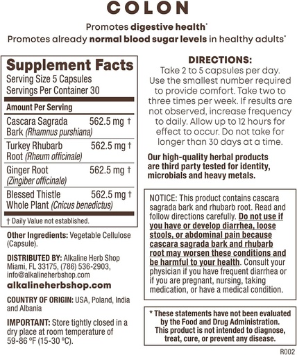 [BRSWGFI7CB5QK3LO] Alkaliska Herb Store Colon Supplement 150 Capsules (Happy Colon)