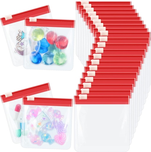 [BRSRMC3YC4CAKD3H] 24 tükki Pill Pouch kotid Zippered Set Korduvkasutatav läbipaistev meditsiin Korraldaja Sulgemine Travel Plastkotid Slaidlukk ladustamiseks (punane)