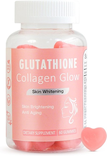 [BRSRAADYB4IWGCT5] Glow Gummies for Women Skin Care and Health, 60 Count, Watermelon flavor Collagen Glowing Skin Gummies for Skin Brightening, Organic Chewable Gummies Vitaminai, Vegan, Gluten- Free