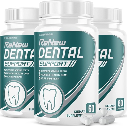 [BRSW2CYYBYCR6C33] IDEAL PERFORMANCE (3 Pack) Renew Dental Support Pills Cleanser (180 Capsules)