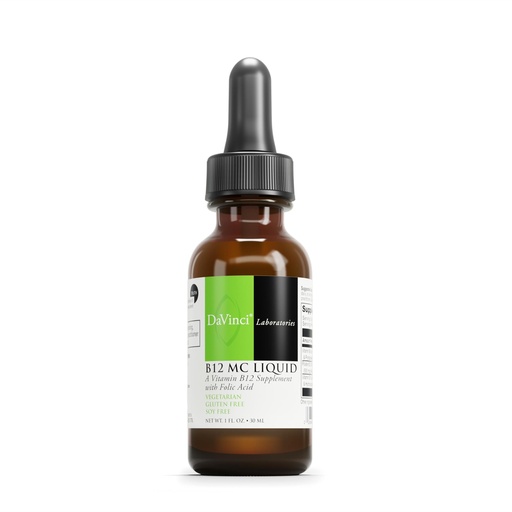 [BRSWIZ3ZBQFQIED2] DAVINCI Labs B-12 MC Liquid - Dietary Supplement to Support Cardiovascular Health, Energy and Healthy Blood and Nerve Cells - with Vitamin B6, B12 and Folate - Gluten-Free - Vegetarian - 30 ml