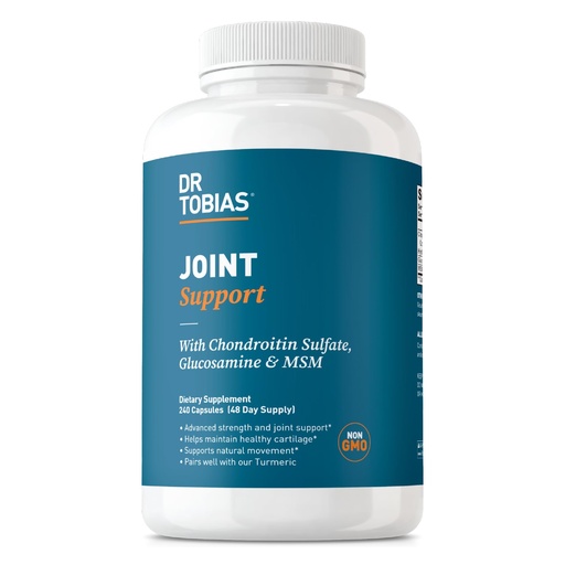 [BRSWICYZC4FQGE3Y] Dr. Tobias Joint Support Supplement with Glucosamine Chondroitin MSM, Supports Connective Tissue, Function & Flexibility, Extra Strength Joint Supplements for Men & Women, 240 Capsules