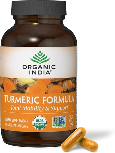 [BRSWK2YMC55RKE3K] El India Turmeric Curcumin with Black Pepper - Organic Turmeric supplement and Curcumin supplement, Turmeric Capsules, Joint Support " Immune System Support, whole Root, Trikatu - 180 Capsules
