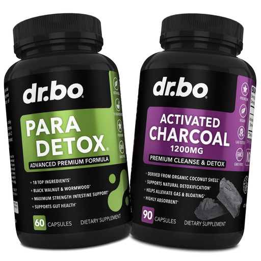 [BRSRAEI5OYORY334] Body Detox Cleanse & Charcoal Capsules - Intestinal Digestive Support Supplements for Stomach Gut Health - Pro Gut Health Intestine Supplement Binder Stomach - Wormwood Black Walnut Complex & Cloves
