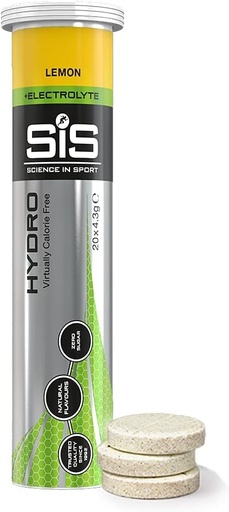 [BRSWKHYQPMIBG2I7] SIS Hydro Electrolyte Drink Tablets, Electrolyte Tabs voor hydratatie, Enhanced Endurance Sports Drink voor hardlopen, Fietsen, Triathlon, Lemon - 20 tabletten - 1 verpakking