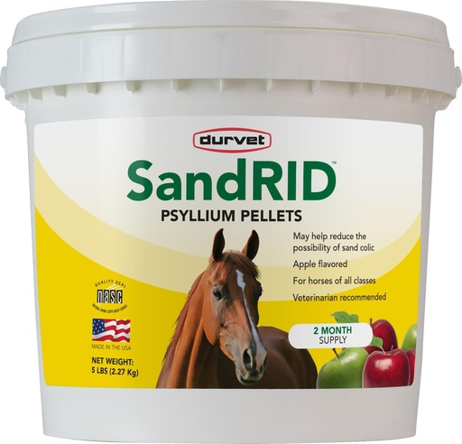[BRSWIZDQCAHBOEL2] Durvet 699627 Sandrid Psyllium Pellets, 5 Lb, 5 Pound (Pack of 1)