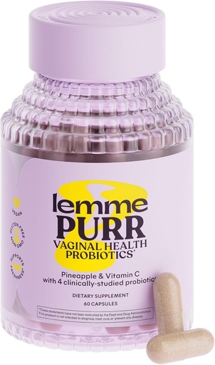 [BRSROA3RCQOWKDYU] Lemme Purr Vaginal Probioticals for Women - Promotes pH Balance, Healthy Vaginal Odor & Urinary Tract Health w / Lactobacillus Blend, Clinically Tested Strains, Ananász & vitamin C - 60 Veggie kapszula