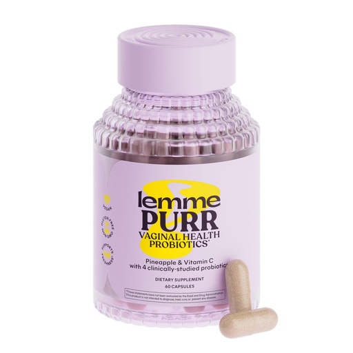 [BRSROA3RCQOWKDYU] Lemme Purr Vaginal Probiotics for Women - Promotes pH Balance, Healthy Vaginal Odor & Urinary Tract Health w/Lactobacillus Blend, Clinically Tested Strains, Pineapple & Vitamin C - 60 Veggie Capsules