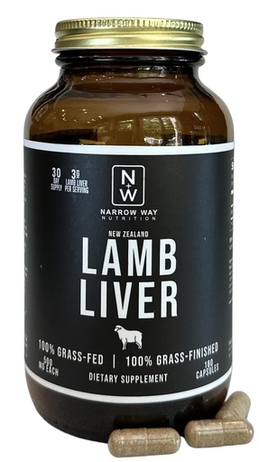 [BRSRO2YQCN4AKFDD] Lamb Liver Regeneratively Raised in New Zealand (180 Capsules), 100% Grass-Fed & 100% Grass-Finished, 30 Day Supply at 6 Capsules Daily (Kosher Bovine Gelatin Capsules)