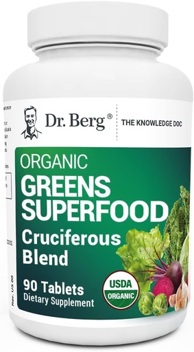 [BRSRMZQ5OYNWYFI4] Tri. Berg's Greens Superfood Crucifying Vihannestabletteja - Vihannesten lisäravinteet aikuisille w/ 11 Phytonutrient Super Greens - Energia, immuunijärjestelmä ja maksa kasvistabletteja - 90 tabletti