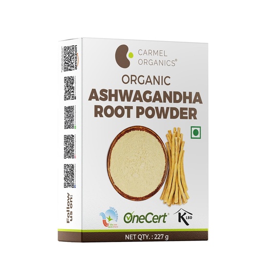 [BRSWYHTQPMBBAYLG] CARMEL ORGANICS Ashwagandha Root Powder 227 Grams