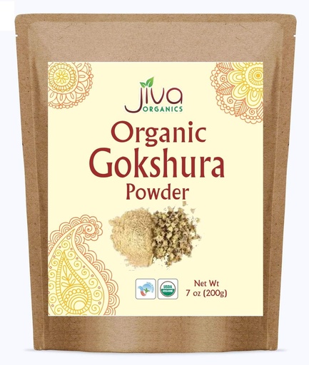 [BRSRAZTYAQIWK3Q4] Jiva Organics Gokshura Powder 7 Ounce Bag - Non-GMO, Pure, Full Spectrum Tribulus - Indian Origin