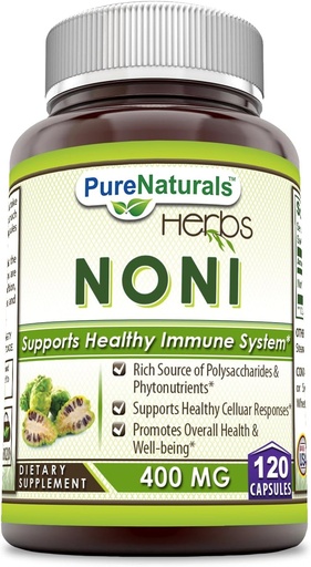 [BRSWKFQQCIAGEF3I] Pure Naturals Noni - 400mg Capsules - 120 Capsules