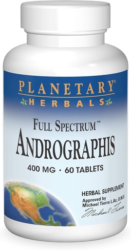 [BRSWIYT3PMDBKYDA] Planetary Herbals Full Spectrum Andrographis 400mg - Ayurvedic Herb - 60 Tablets