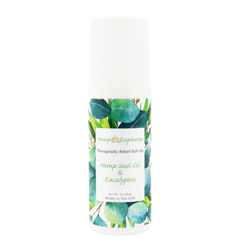 [BRSWGAY2DN4A223J] Hemp Seed Oil and Eucalyptus Joint & Muscle Discomfort Relief Roll-On Gel | USDA Certified Organic Hemp Seed Oil, Helps Relieve Sore or Tight Muscles