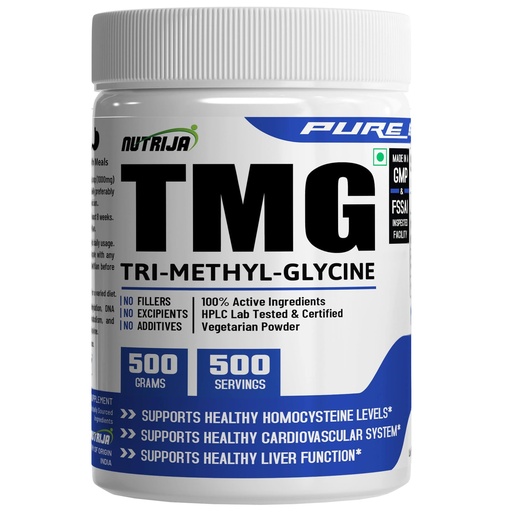 [BRSW2EDQCMAWCAD4] NutriJa Trimethylglycine TMG Powder 500g | Betaine Anhydrous | 500 Servings | Supports Homocysteine Metabolism & Methylation Support
