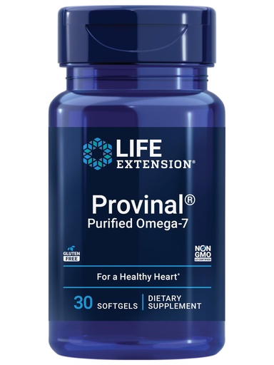 [BRSWIGQPBUDBYYI3] Life Extension Provinal Purified Omega-7, palmitoleic Acid derived from Highly Concentrated Marine Oil, Cholesterol, triglycerides & Heart Health Support, Gluten-Free, Non-GMO, 30 softgels
