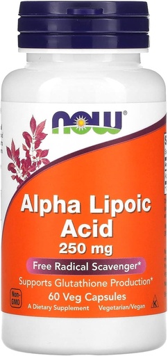 [BRSWIYTYBAARUAL4] Ahora Alimentos Alfa Ácido Lipoico 250 mg, 60 TC