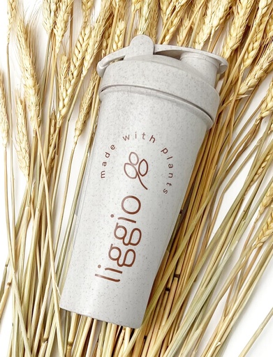 [BRSRAED7OYHA2CA6] Eco-Friendly Water & Protein Shaker Bottle Made with Wheat Straw Fiber, Natural