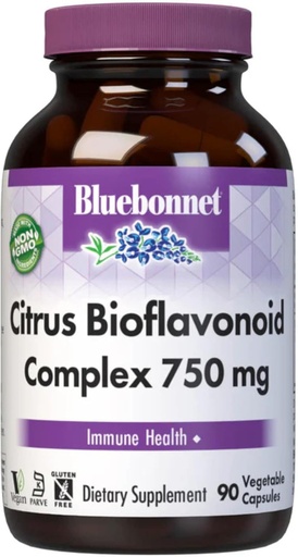 [BRSWIYYOBIAQ2FTM] Bluebonnet Citrus Bioflavonoid Complex 750 mg immunsystem Support - Hesperidin Citrus Bioflavonoider fra appelsiner Citroner Grapefrugt & Limes - Non- GMO, Vegan, Gluten- Free - 90 Veggie kapsler