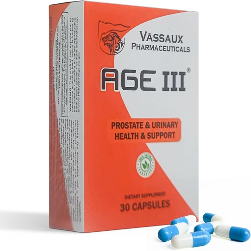 [BRSRA2Q2CUNRQYA4] Age III - Natural Prostate Health Formula - Serenoa Repens, Pygeum Africanum, Cucurbita Pepo Blend for BPH Relief - Enlarged Prostate