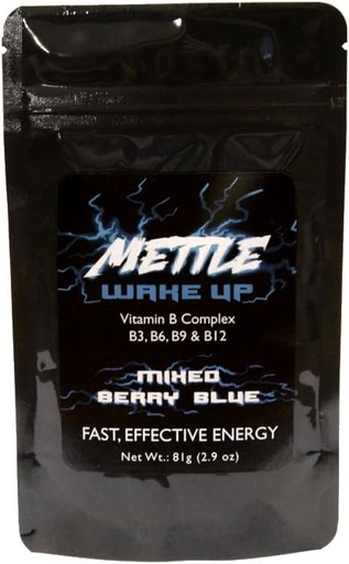 [BRSWKHDQCYEAGEA4] Energy Drink Powder - 100 Servings | Sugar Free | 200mg Caffeine - Mettle Energy Drink Mix (Mixed Berry Blue)