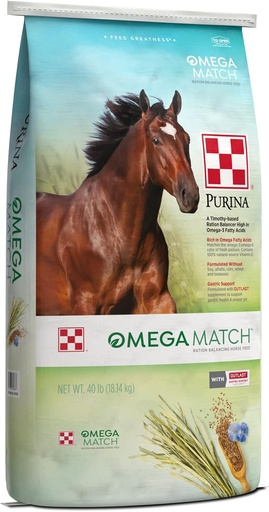 [BRSW2YAOOZ5W2GTV] Purina | Omega Match Ration Balancing Horse Feed | 40 Pound (40 LB) Bag