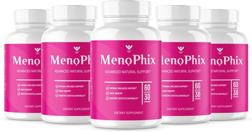[BRSRAGA2AUIWMHLL] (5 PACK) MenoPhix Menopause Natural Support Capsules - Meno Phix Supplement, Meno Phix Menopause, MenoPhix Supplements for Women Natural Support, MenoPhix Reviews (300 Capsules) 5 Month Supply