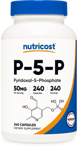 [BRSWYCY2PIOWA2D3] Nutricost P5P Vitamin B6 Supplement 50mg, 240 Capsules (Pyridoxal-5-Phosphate) - Vegetarian Friendly, Non-GMO, Gluten Free