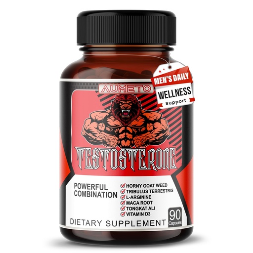[BRSW2CALA4PAKA3D] Vitality & Wellness Support for Men with Tribulus, Tongkat Ali, Maca Root, L-Arginine & Vitamin D3 – 90 Capsules