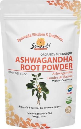 [BRSW2AILCRYWOD3U] Sewanti Organic Ashwagandha Powder 200g/ NPN 80113550/ Withania Somnifera