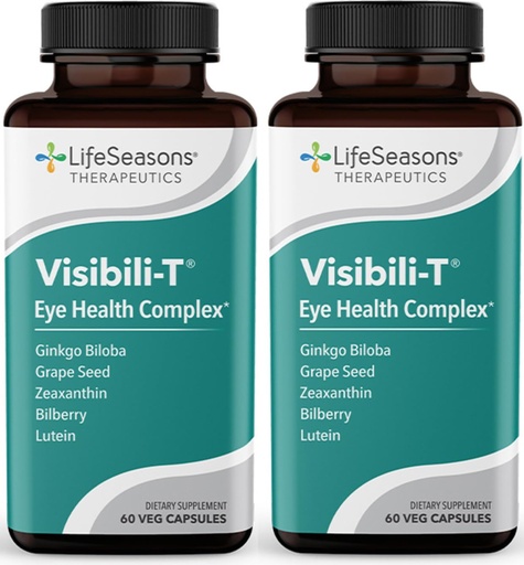 [BRSROBLYDF4BE33J] Visibili-T - Vitamin Supplement for Eye Health & Vision Support - Carrot Root, Chromium, Bilberry, Ginkgo Biloba, Grape Seed Extract, Lycopene, Vitamin A, Lutein & Zeaxanthin - 60 Capsules (Pack of 2)