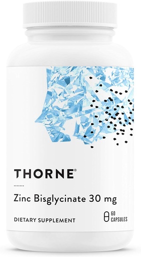 [BRSWYEA5B4NQ23I7] THORNE - Zinc Bisglycinate 30mg - Daily Support for Skin, Eye & Immune System Health* - Chelated Zinc Supplement - 60 Servings